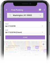 Image of Find Parking view in Mobile app