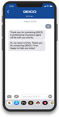 A smartphone using Apple Messages for Business